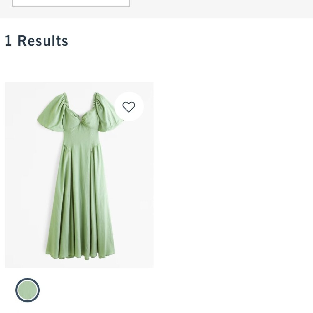 Abercrombie & Fitch Light Green Maxi Dress with Puff Sleeves